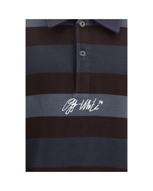 Off-White c/o Virgil Abloh Black Multicolor Cotton Polo Shirt - L for men