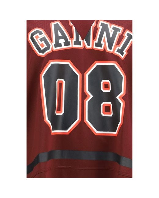 Ganni Red Bordeaux Polyester Sportswear