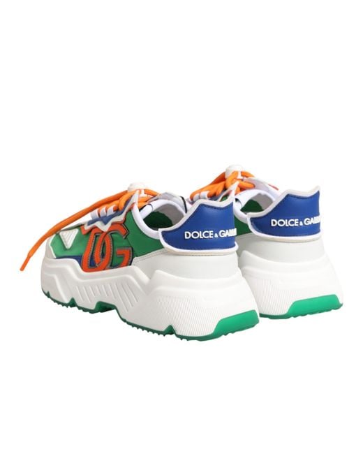 Dolce & Gabbana Green Multicolor Daymaster Low Top Sneakers Shoes