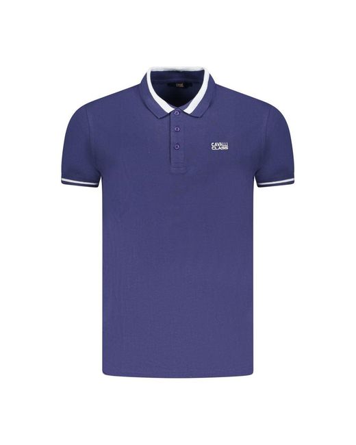Roberto Cavalli Blue Cotton Polo for men