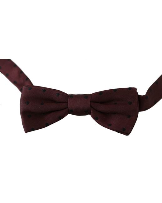 Dolce & Gabbana Black Dotted Silk Adjustable Neck Papillon Bow Tie for men