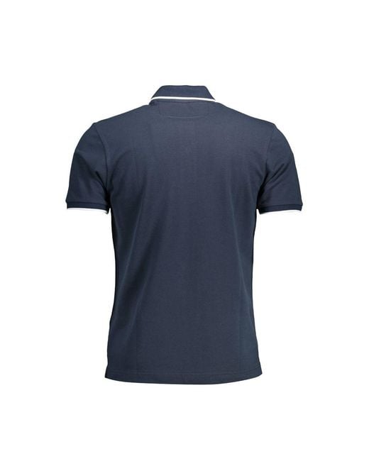 La Martina Blue Cotton Polo Shirt for men