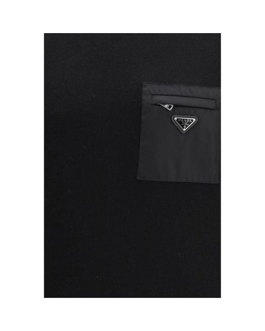 Prada Black Wool Sweatshirt for men
