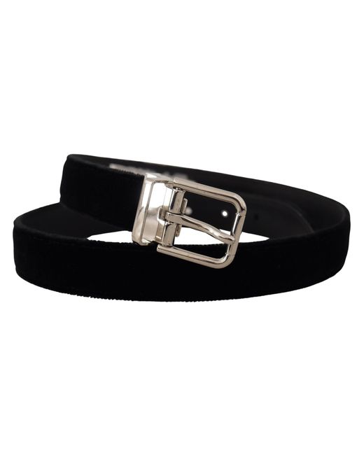 Dolce & Gabbana Black Elegant Grosgrain Leather Belt for men