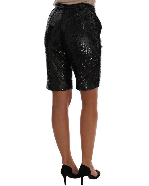 Dolce & Gabbana Black Sequined Fashion Shorts