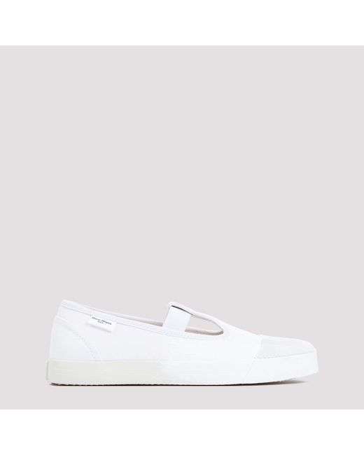 Maison Margiela White On The Deck Tabi White Cotton Sneakers