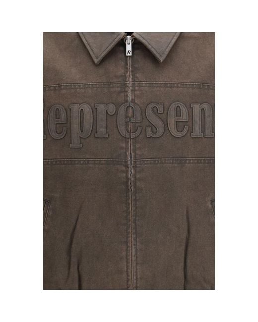 Represent Brown Cotton Bomber for men