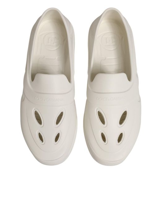 Dolce & Gabbana White Rubber Slides Low Top Sneakers Shoes for men