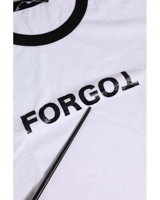 Dolce & Gabbana Blue White Graphic Print Crew Neck Cropped T