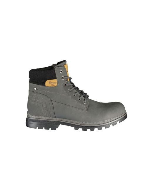 Carrera Gray Sleek Lace-Up Boots With Contrast Details for men