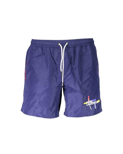 Karl Lagerfeld Blue Polyester Swim Boxer for men