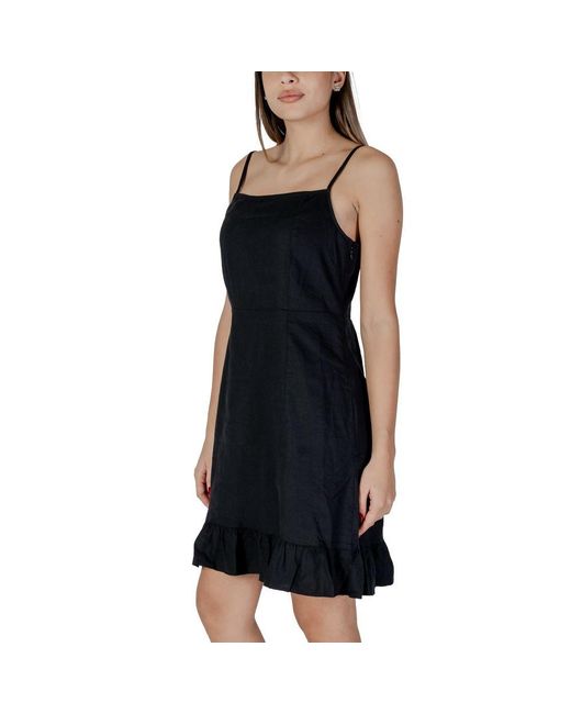B.Young Black Linen Midi Dress