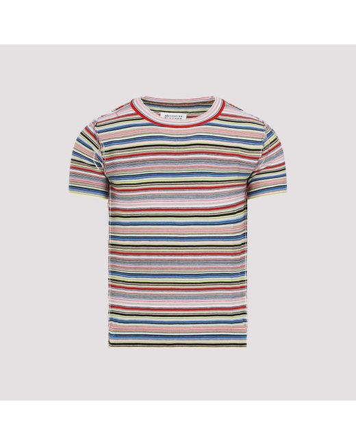 Maison Margiela Multicolor Stripes Color Mix Cotton Pullover for men