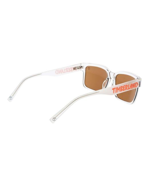 Timberland White Transparent Stainless Steel Sunglasses