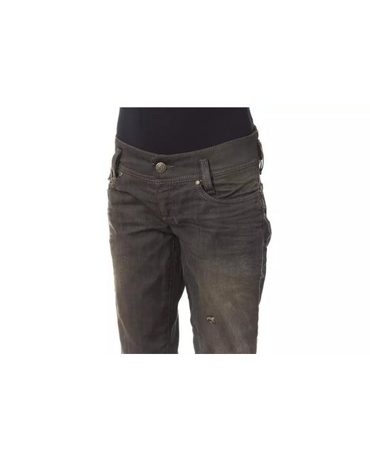 Byblos Gray Sleek Washed Effect Jeans