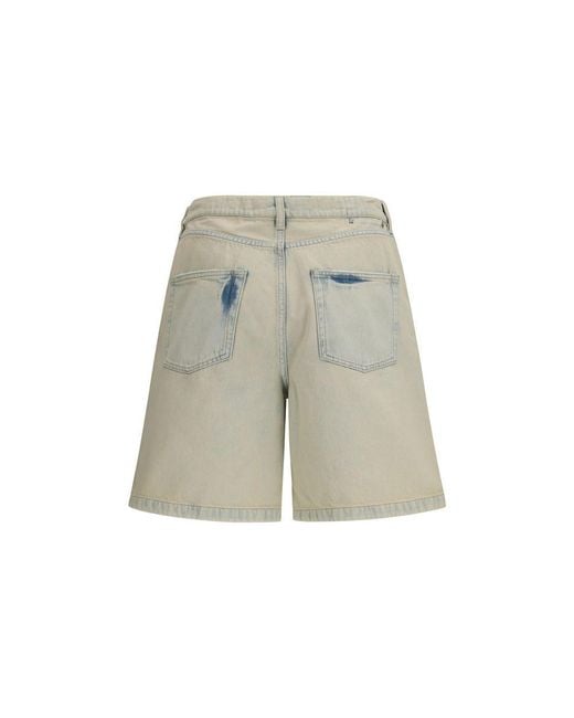 Golden Goose Deluxe Brand Gray Blue Cotton Bermuda Shorts for men