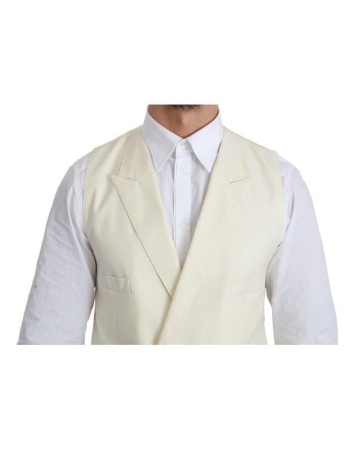 Dolce & Gabbana Blue Waistcoat Formal Wool Vest for men