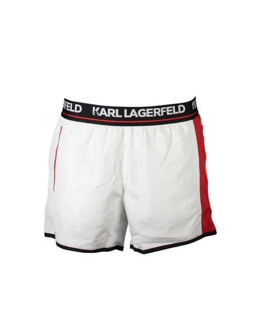 Karl Lagerfeld White Poliestere Swim Boxer for men