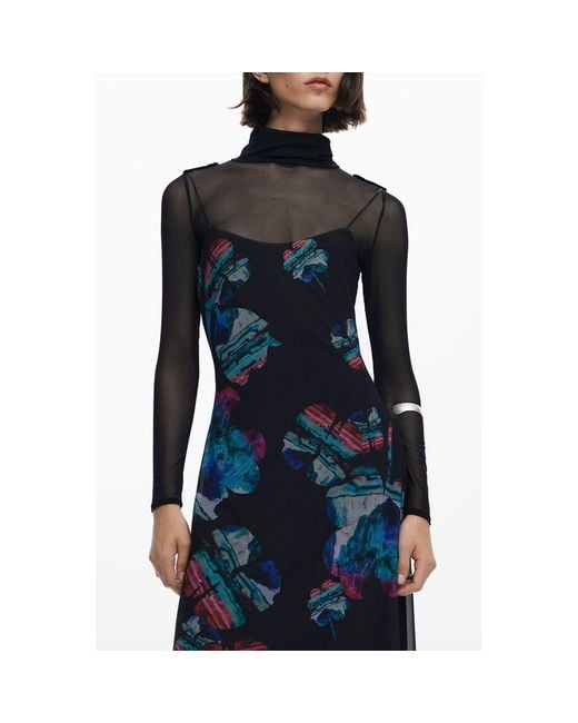 Desigual Blue Polyester Dress