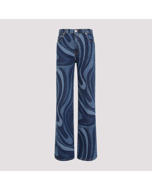 Emilio Pucci Blue Cotton Jeans