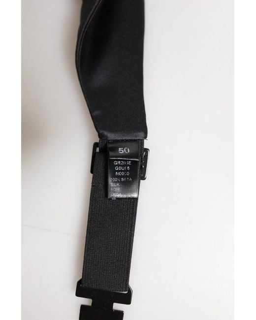 Dolce & Gabbana Black Pleated Silk Cummerbund for men