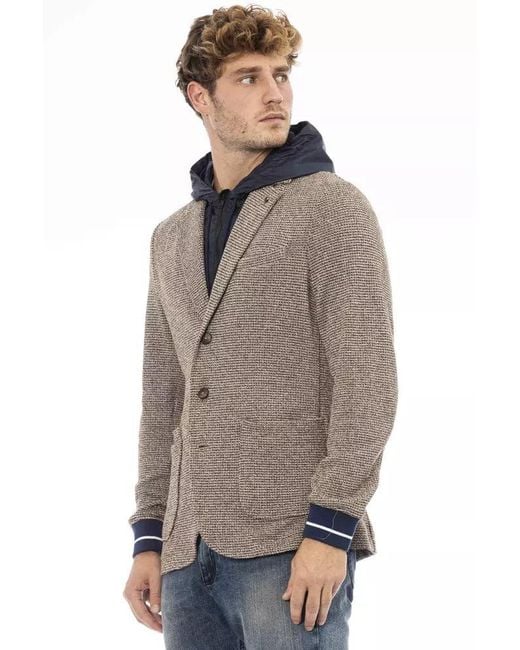 DISTRETTO12 Gray Brown Po Blazer for men