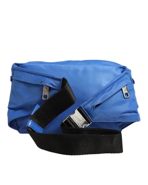 Dolce & Gabbana Blue Logo Plaque Nylon Waist Fanny Pack Borse Bag Ny+Pa+05Lf for men