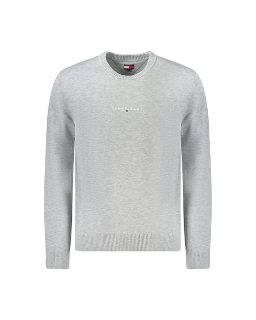 Tommy Hilfiger Gray Crew Neck Sweater Minimalist Logo for men