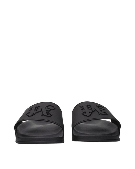 Palm Angels Black Logo Slide for men