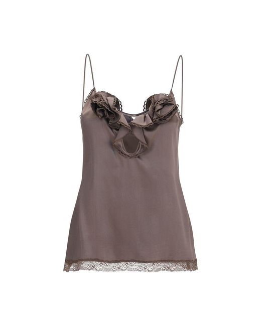 Magda Butrym Brown Silk Sleeveles T