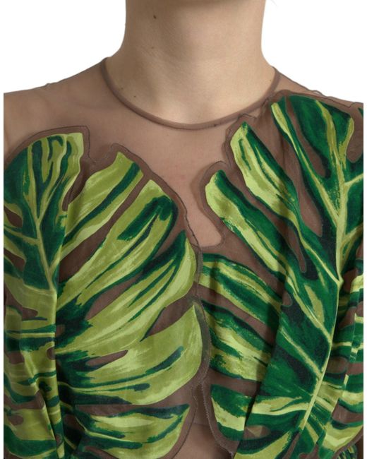 Dolce & Gabbana Green Elegant A-Line Sleeveless Silk Blend Dress