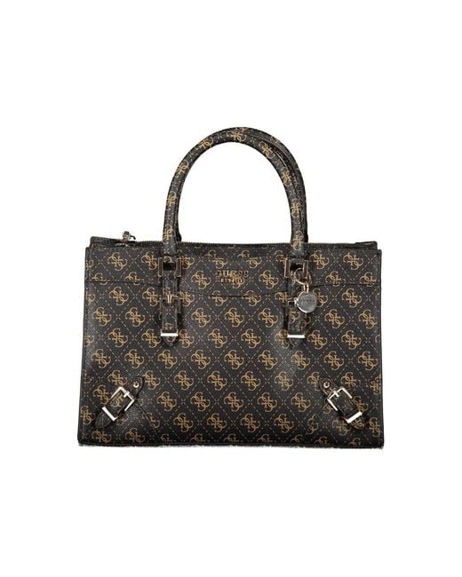 Guess Black Brown Polyethylene Handbag