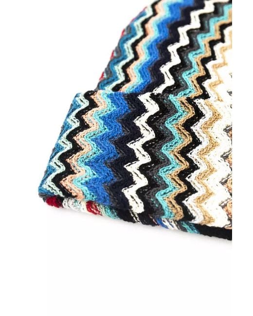 Missoni Blue Multicolor Wool Men Hat
