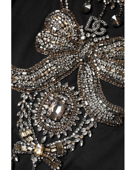 Dolce & Gabbana Black Cotton Rhinestone Embellished Tank Top for men