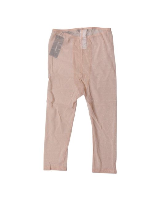Dolce & Gabbana Pink Beige Logo Lace Lingerie Cropped Tights Underwear