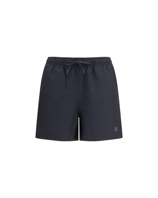 Fred Perry Blue Black Recycled Polyester Short And Mini Shorts for men