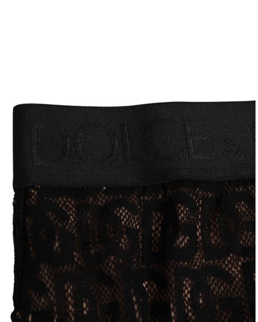 Dolce & Gabbana Black Dg Logo Lace High Brief Panty Underwear Cotton Clothing