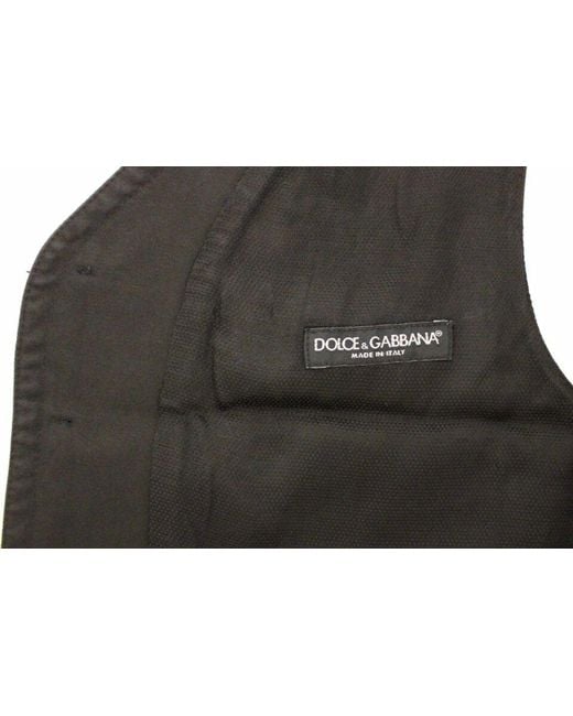 Dolce & Gabbana Blue Cotton Blend Dress Vest Gilet for men