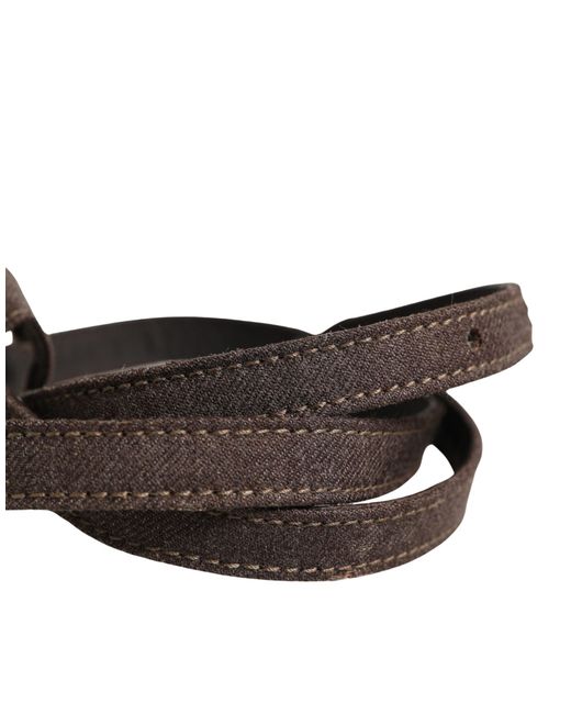 Ermanno Scervino White Dark Brown Wool Bow Embellished Buckle Belt