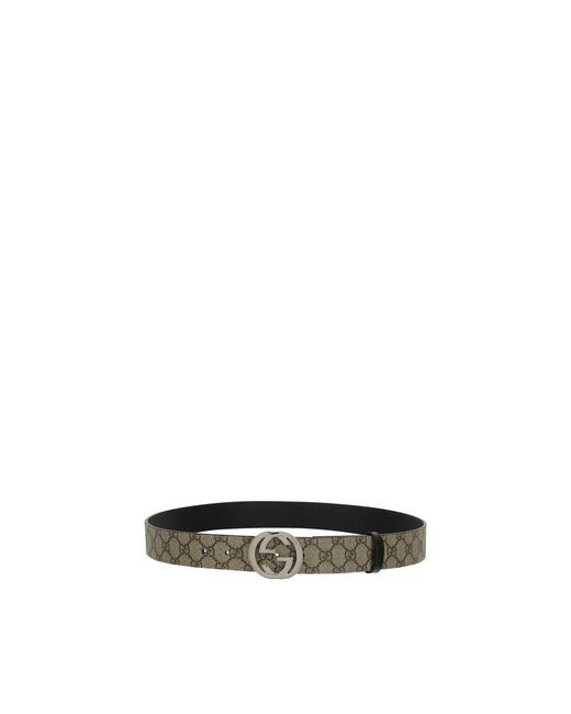 Gucci Gray Logoed Belt for men