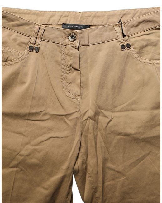 Plein Sud Green Brown Straight Cotton Stretch Chino Pants