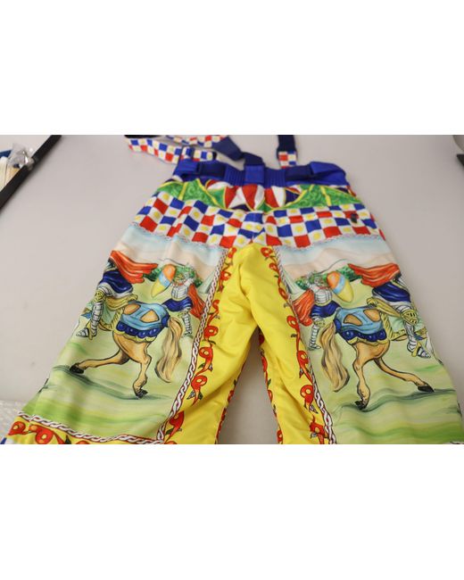 Dolce & Gabbana Orange Multicolor Printed Snow Trouser Pants