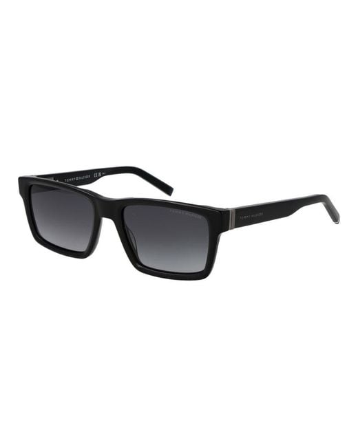Tommy Hilfiger Black Acetate Sunglasses for men