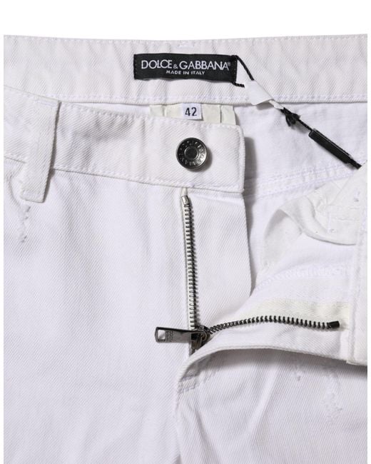 Dolce & Gabbana Gray Distressed Slim Jeans