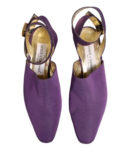Dolce & Gabbana Purple Suede Sandals Shoes