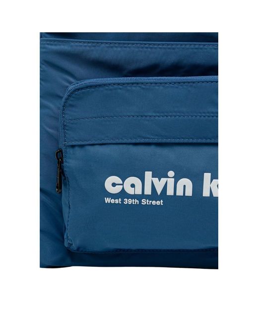 Calvin Klein Blue Recycled Polyester Backpack for men