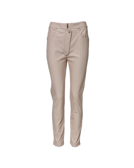 Elisabetta Franchi Gray Beige High Waist Tapered Pants