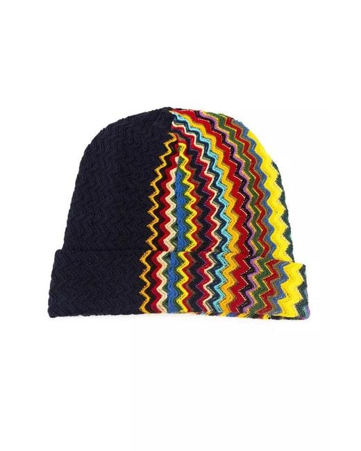 Missoni Yellow Multicolor Wool Men Hat