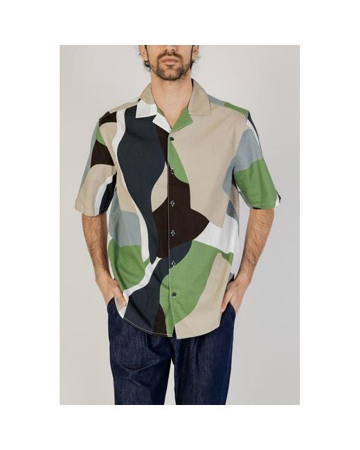 Only & Sons Green Bicolor Cotton Shortsleeve Shirt for men