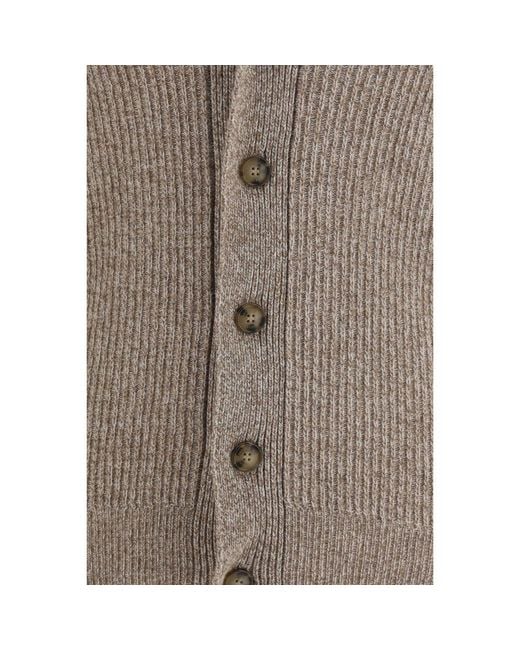 Brooksfield Gray Beige Wool Oves Aries Cardigan for men